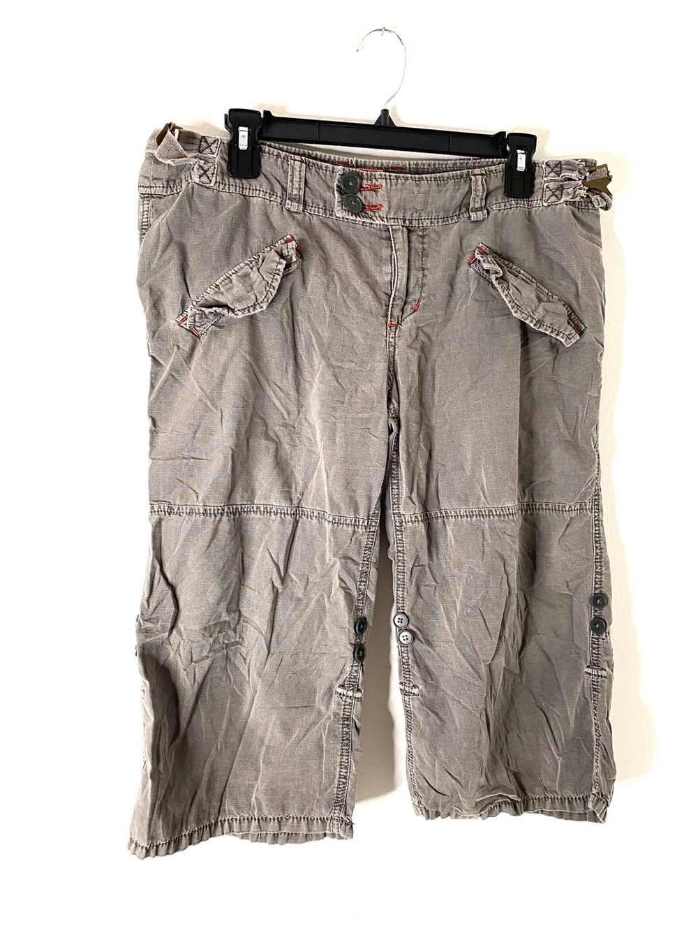 Free People Y2K Grey Convertible Cargo Shorts Crop Utility Pants